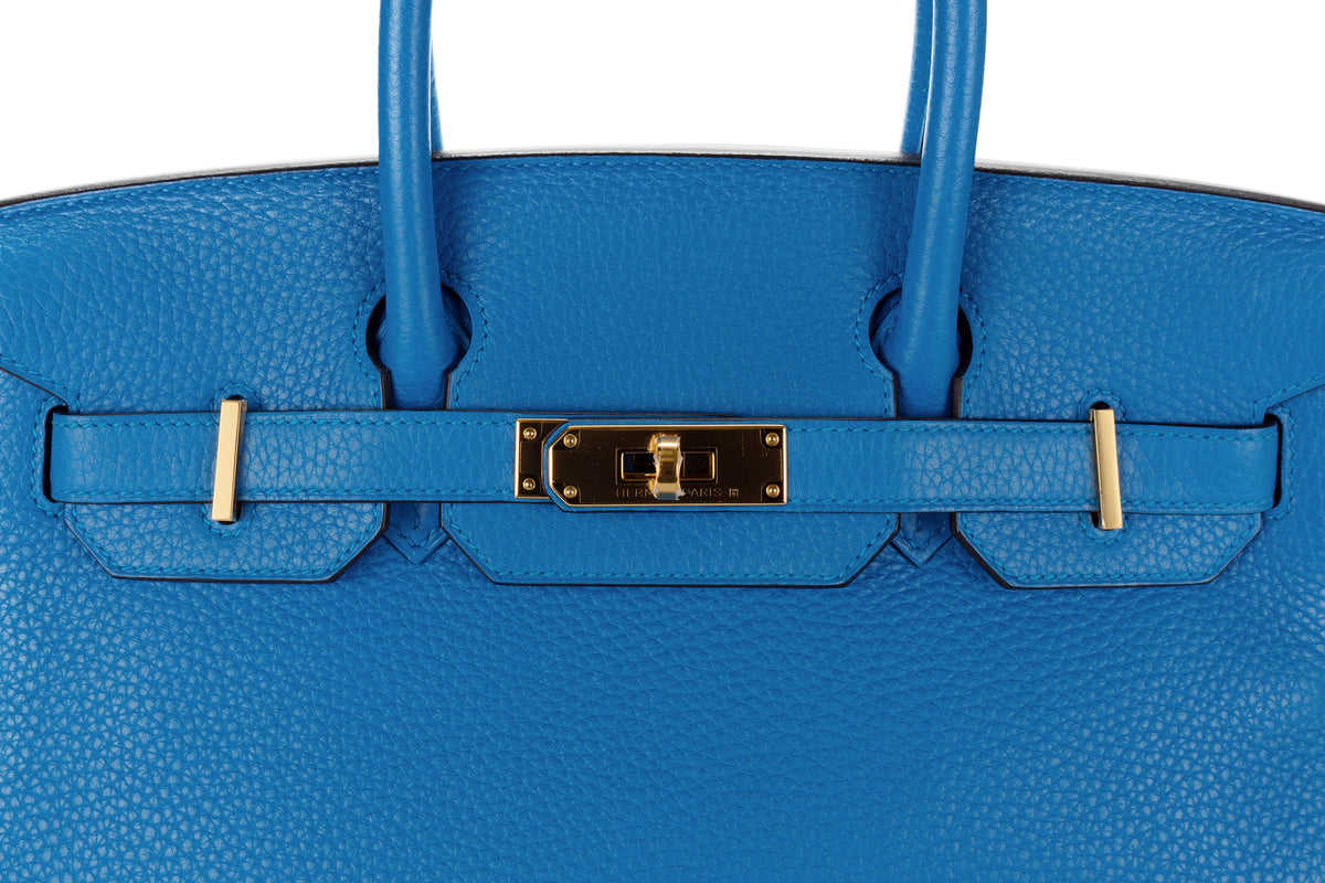 Hermès Birkin 30 Bleu Hydra Clemence Gold Hardware - view 7