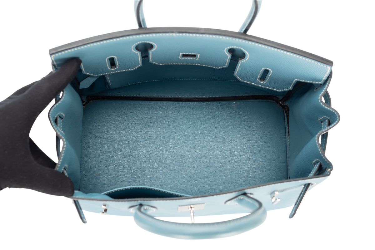 Hermès Birkin 30 Bleu Jean Epsom Retourne Palladium Hardware - view 10