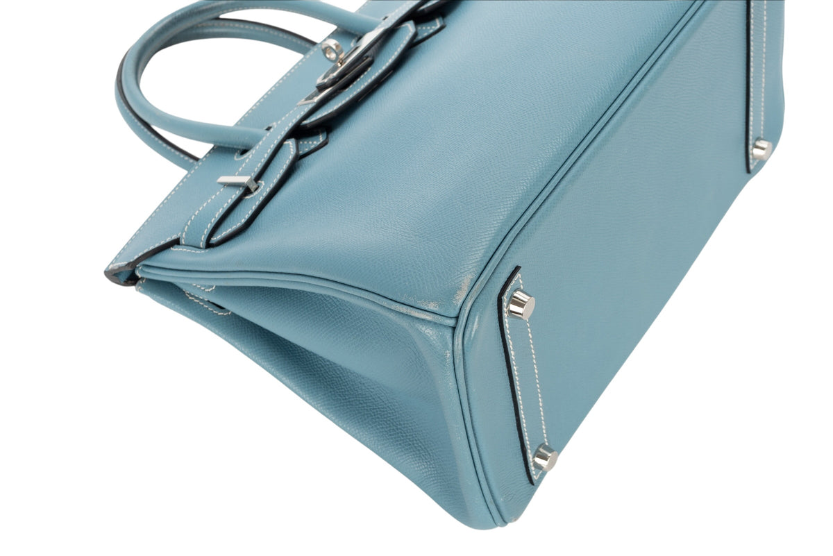 Hermès Birkin 30 Bleu Jean Epsom Retourne Palladium Hardware - view 11