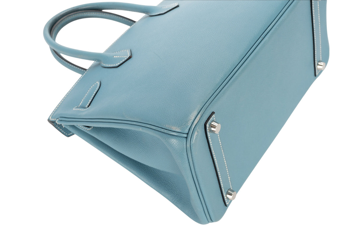 Hermès Birkin 30 Bleu Jean Epsom Retourne Palladium Hardware - view 13