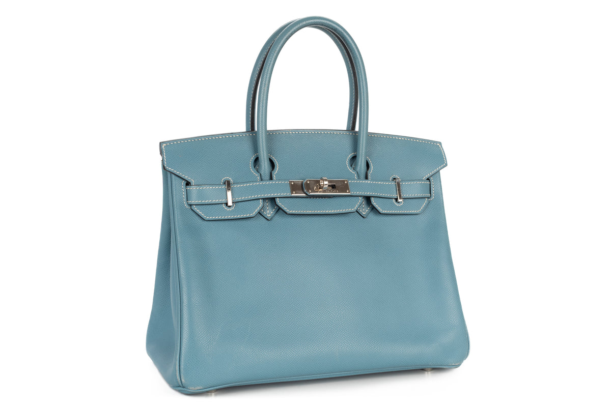 Hermès Birkin 30 Bleu Jean Epsom Retourne Palladium Hardware - view 2