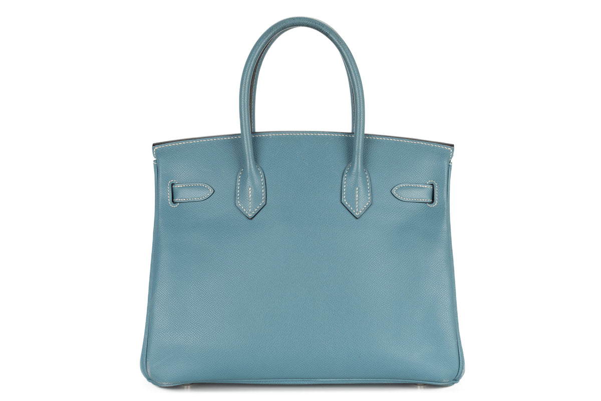 Hermès Birkin 30 Bleu Jean Epsom Retourne Palladium Hardware - view 3