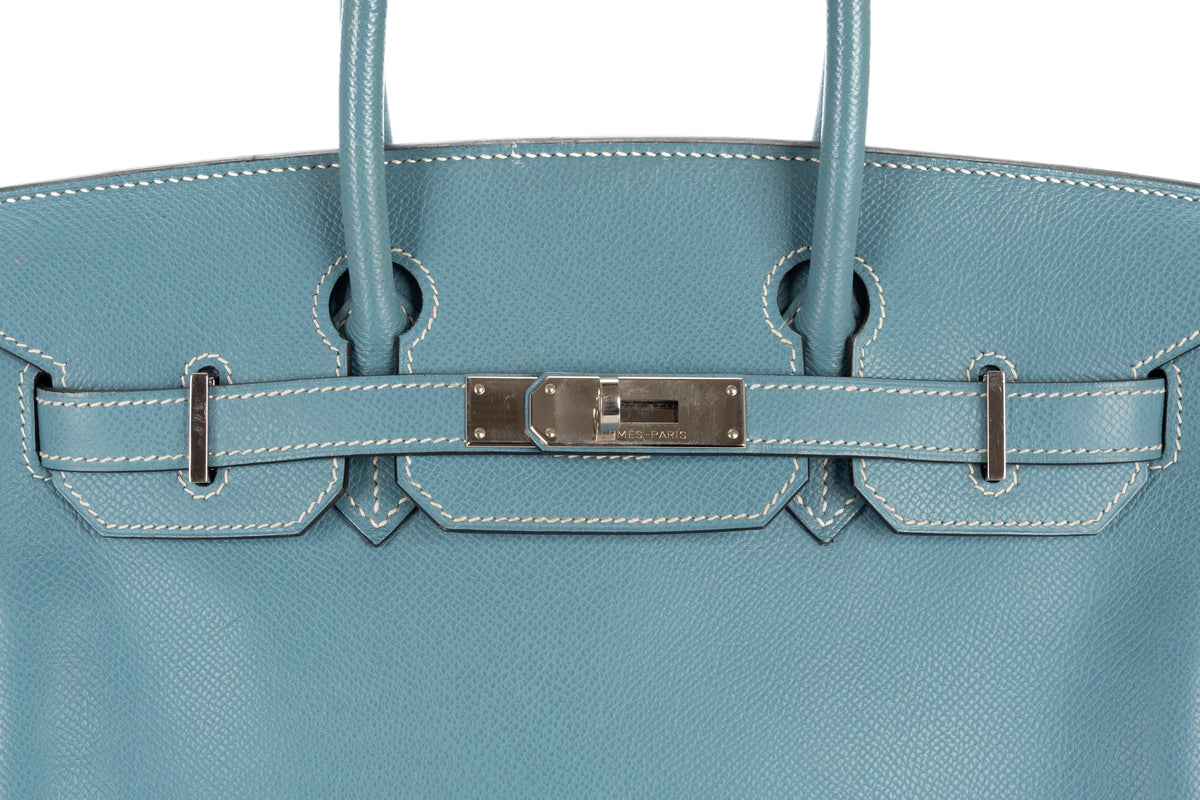 Hermès Birkin 30 Bleu Jean Epsom Retourne Palladium Hardware - view 7