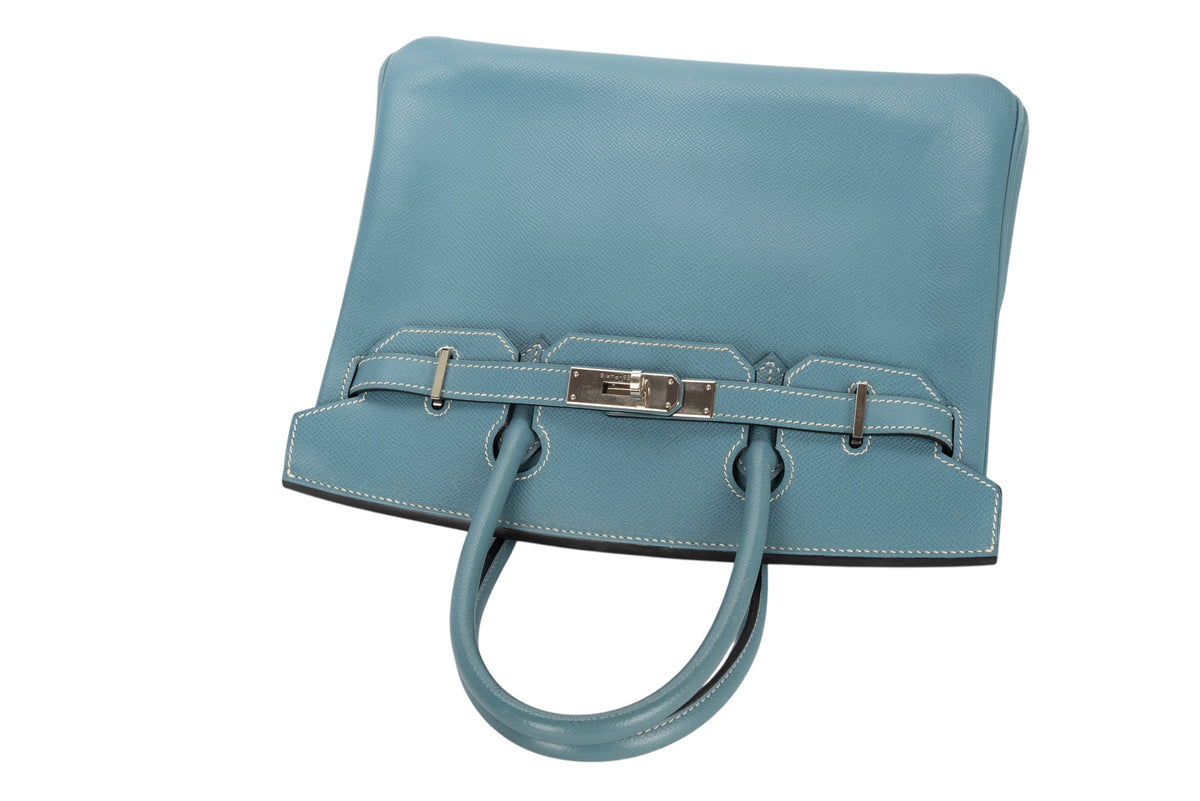 Hermès Birkin 30 Bleu Jean Epsom Retourne Palladium Hardware - view 8