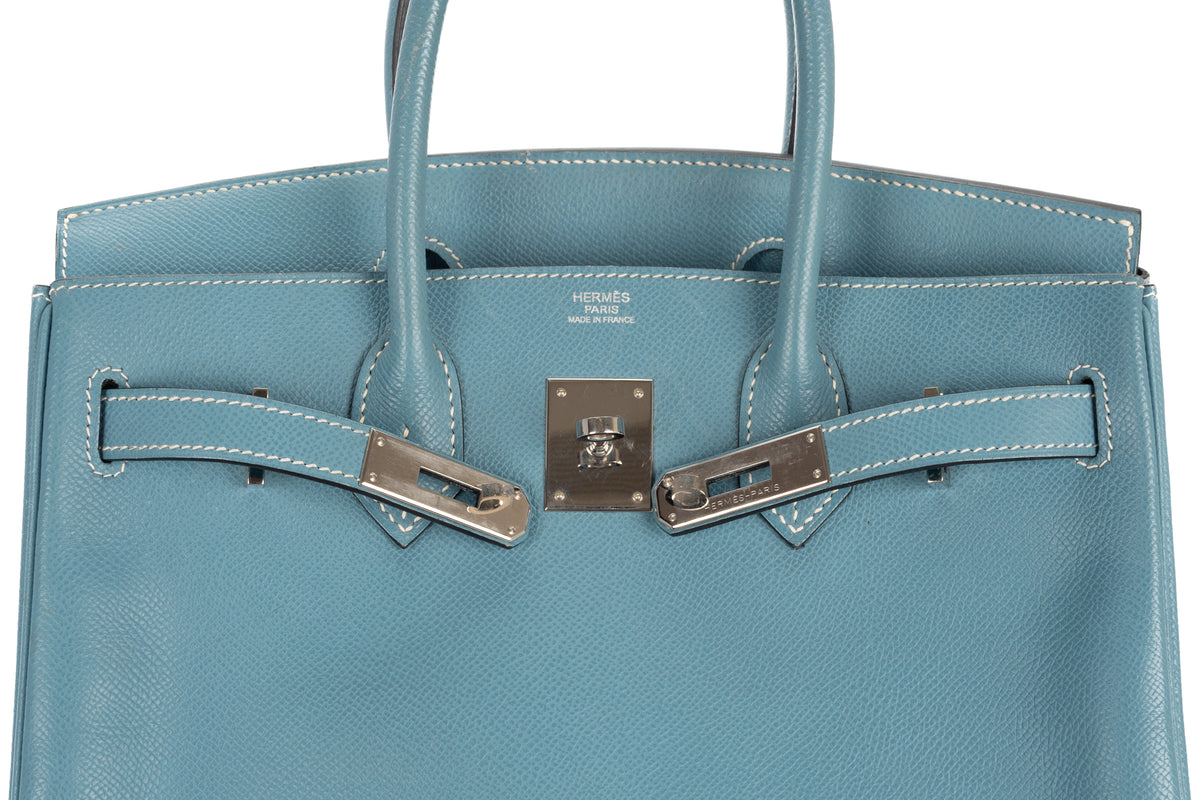 Hermès Birkin 30 Bleu Jean Epsom Retourne Palladium Hardware - view 9
