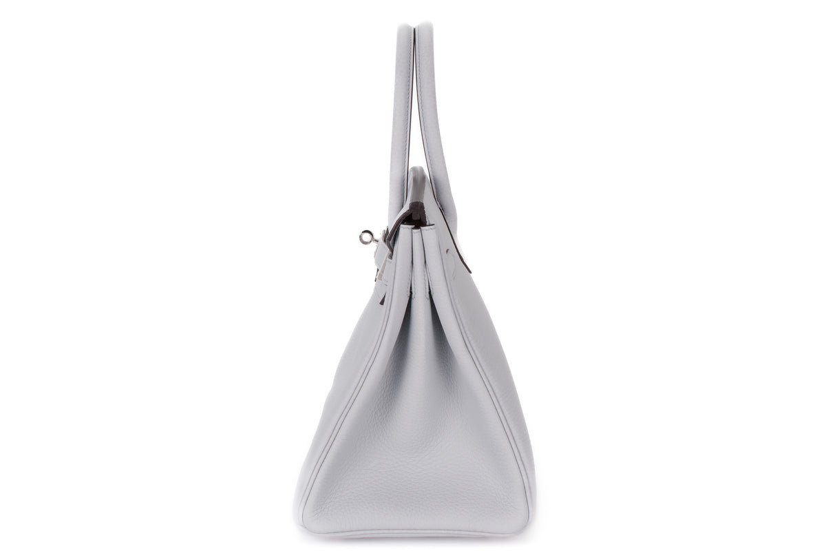 Hermès Birkin 30 Bleu Pale Clemence Palladium Hardware - view 4