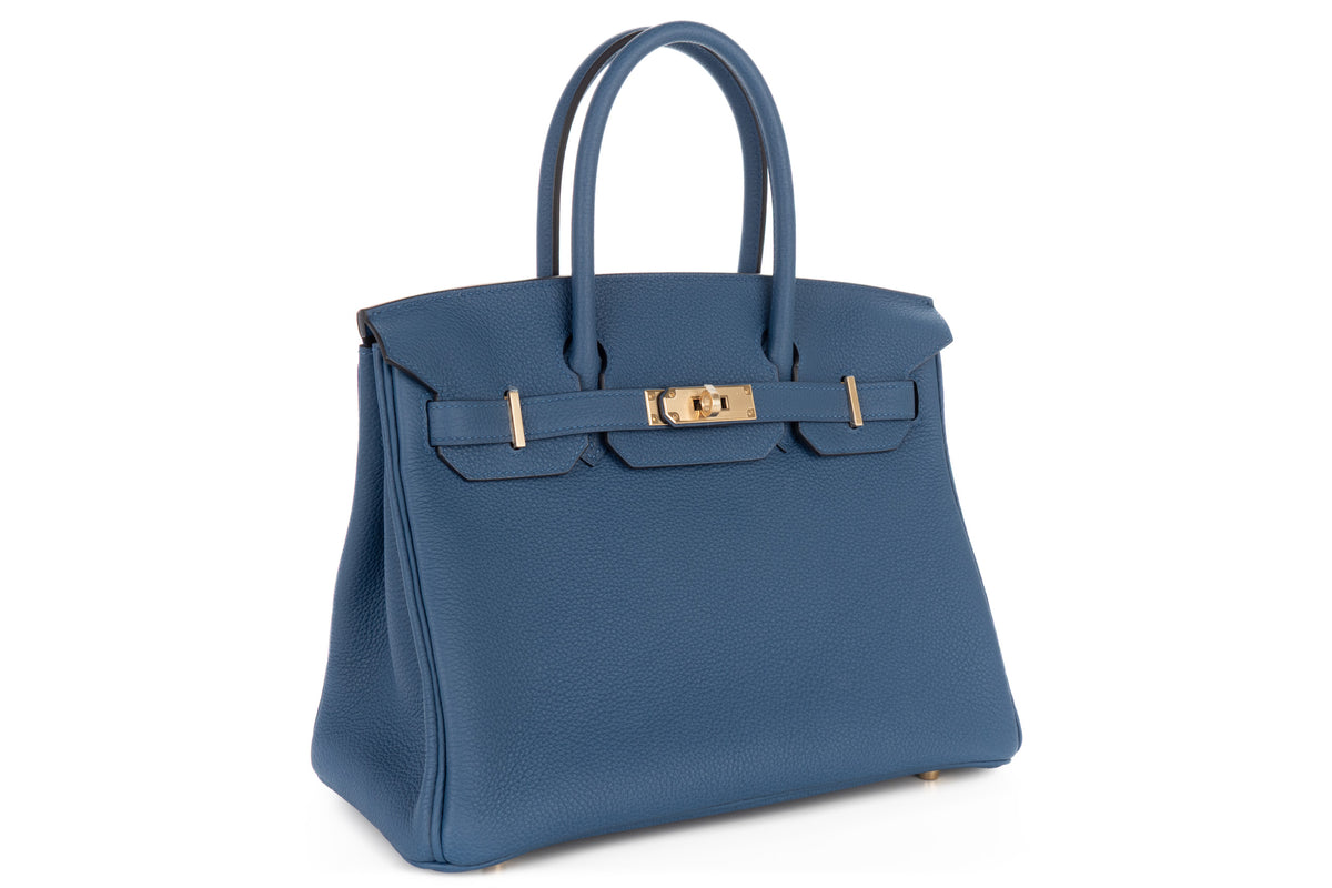 Hermès Birkin 30 Bleu Tie Togo Permabrass Hardware - view 2