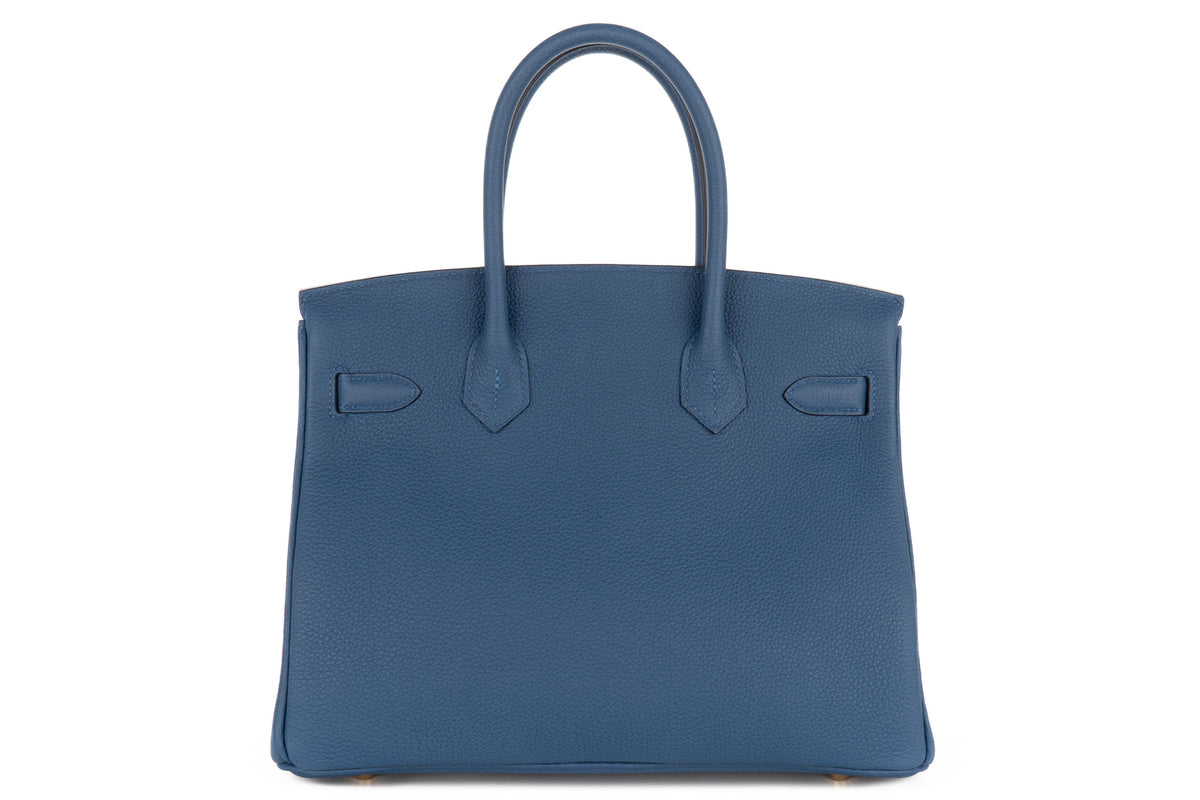 Hermès Birkin 30 Bleu Tie Togo Permabrass Hardware - view 3