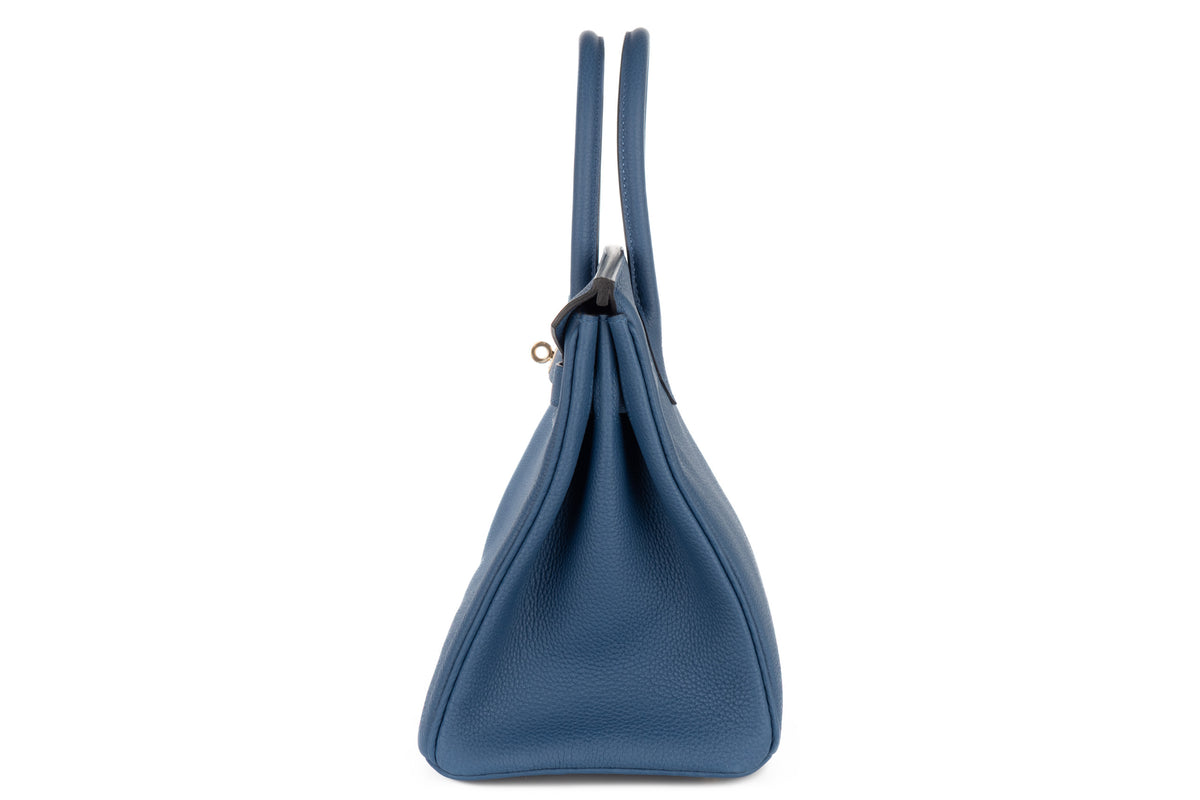 Hermès Birkin 30 Bleu Tie Togo Permabrass Hardware - view 4
