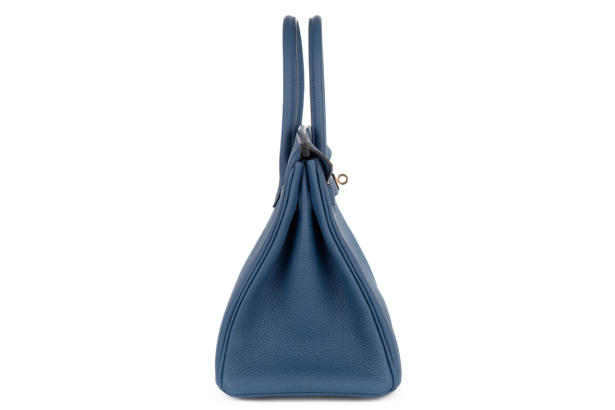 Hermès Birkin 30 Bleu Tie Togo Permabrass Hardware - view 5