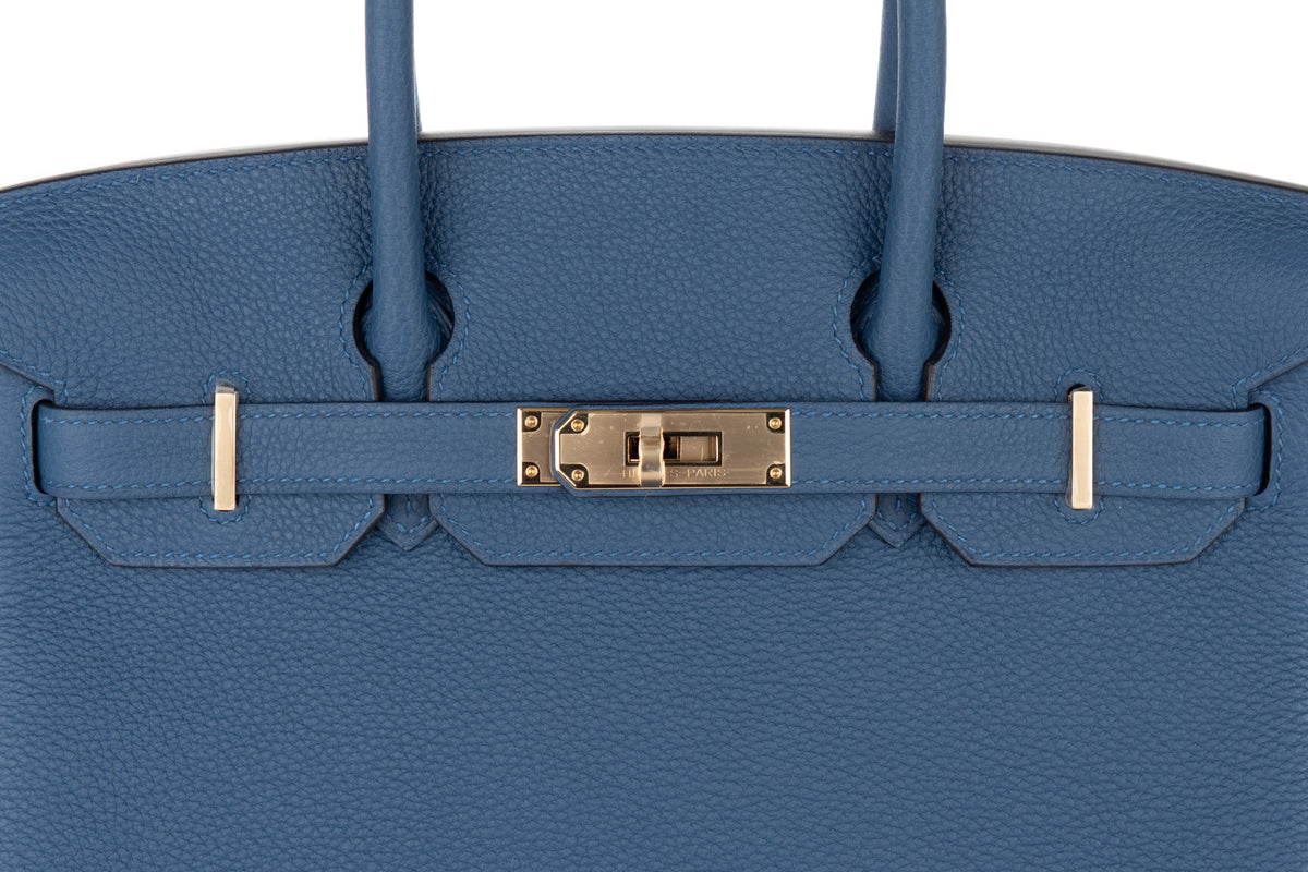 Hermès Birkin 30 Bleu Tie Togo Permabrass Hardware - view 7