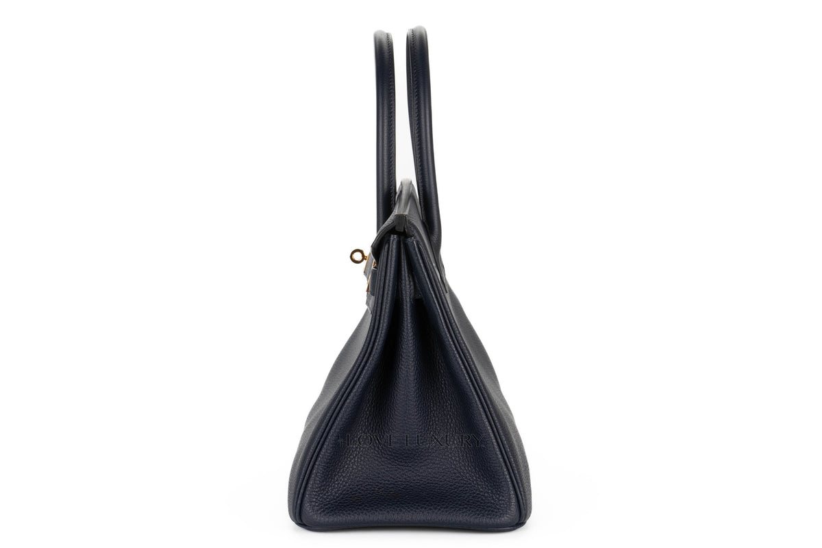 Hermès Birkin 30 Blue Nuit Togo Rose Gold Hardware - view 4