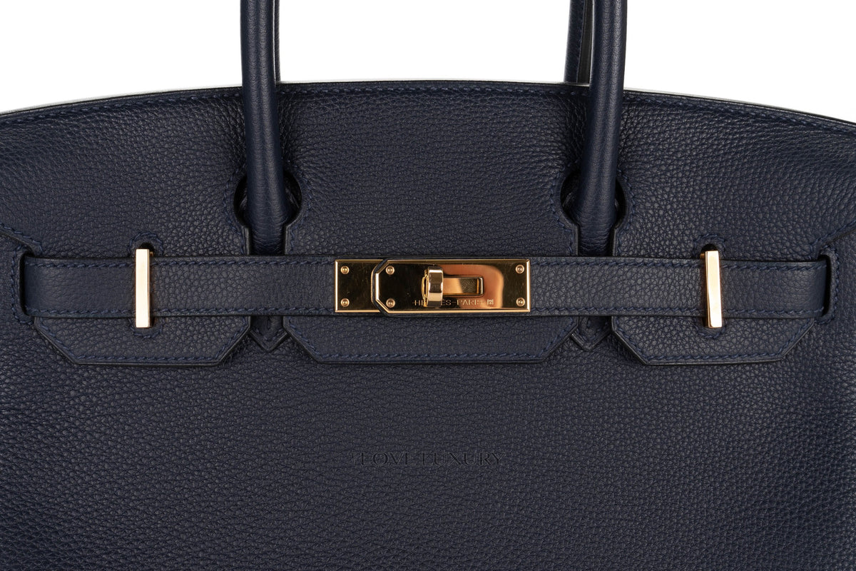 Hermès Birkin 30 Blue Nuit Togo Rose Gold Hardware - view 7