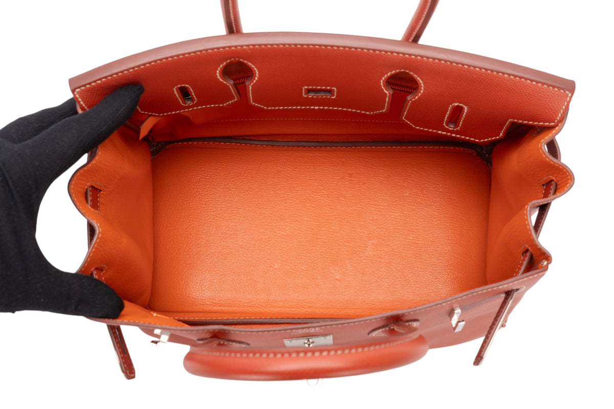 Hermès Birkin 30 Candy Brique / Orange Epsom Retourne Palladium Hardware - view 10