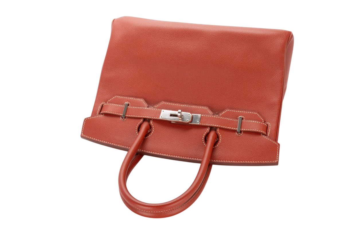 Hermès Birkin 30 Candy Brique / Orange Epsom Retourne Palladium Hardware - view 8