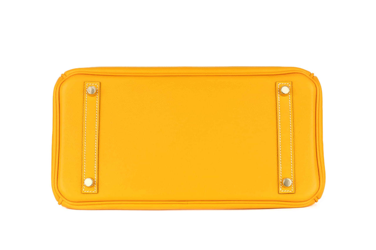 Hermès Birkin 30 Candy Jaune D'or / Potiron Epsom Retourne Permabrass Hardware - view 6