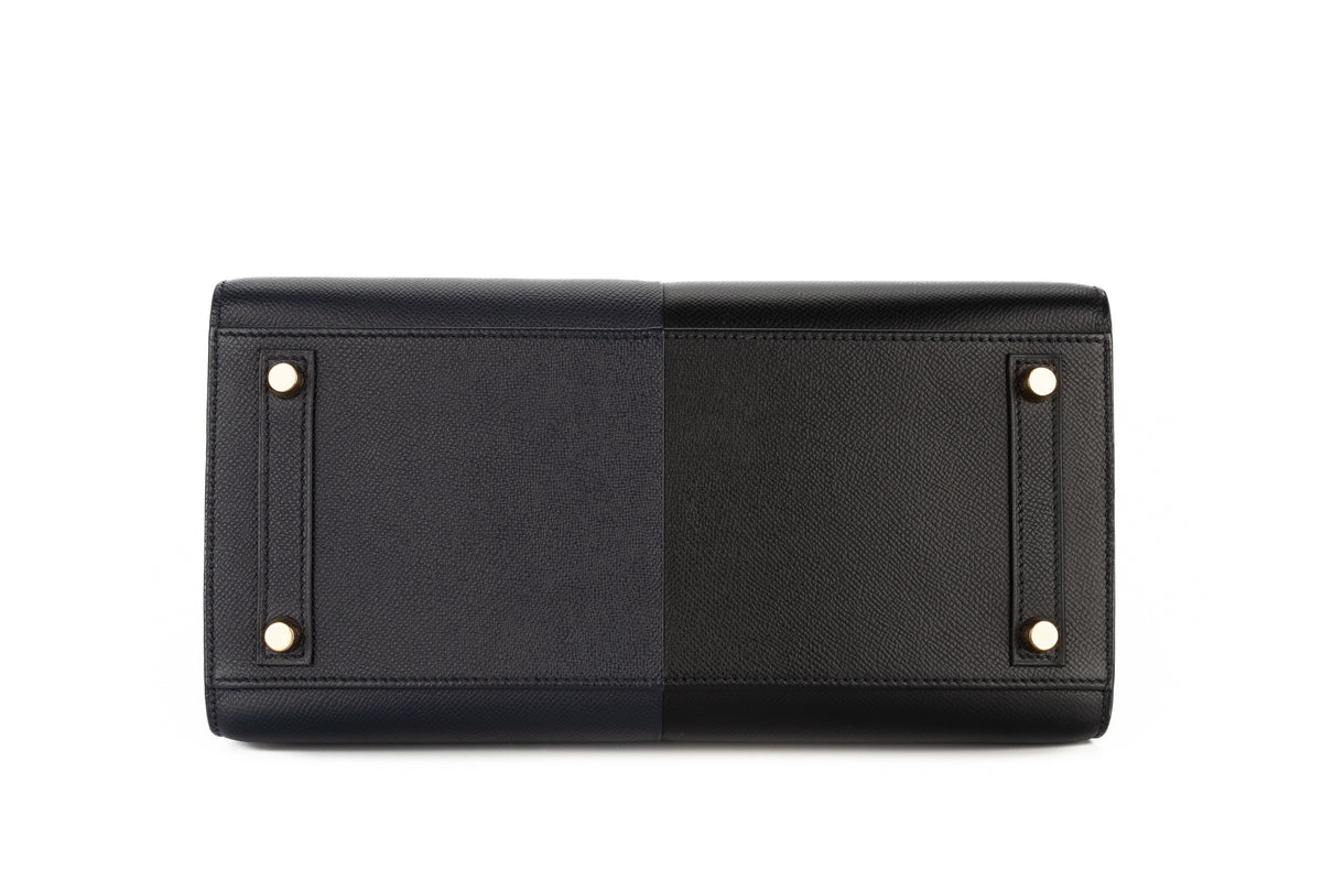 Hermès Birkin 30 Casaque Bleu Indigo / Noir - Black / Bleu Frida Epsom Sellier Gold Hardware - view 6
