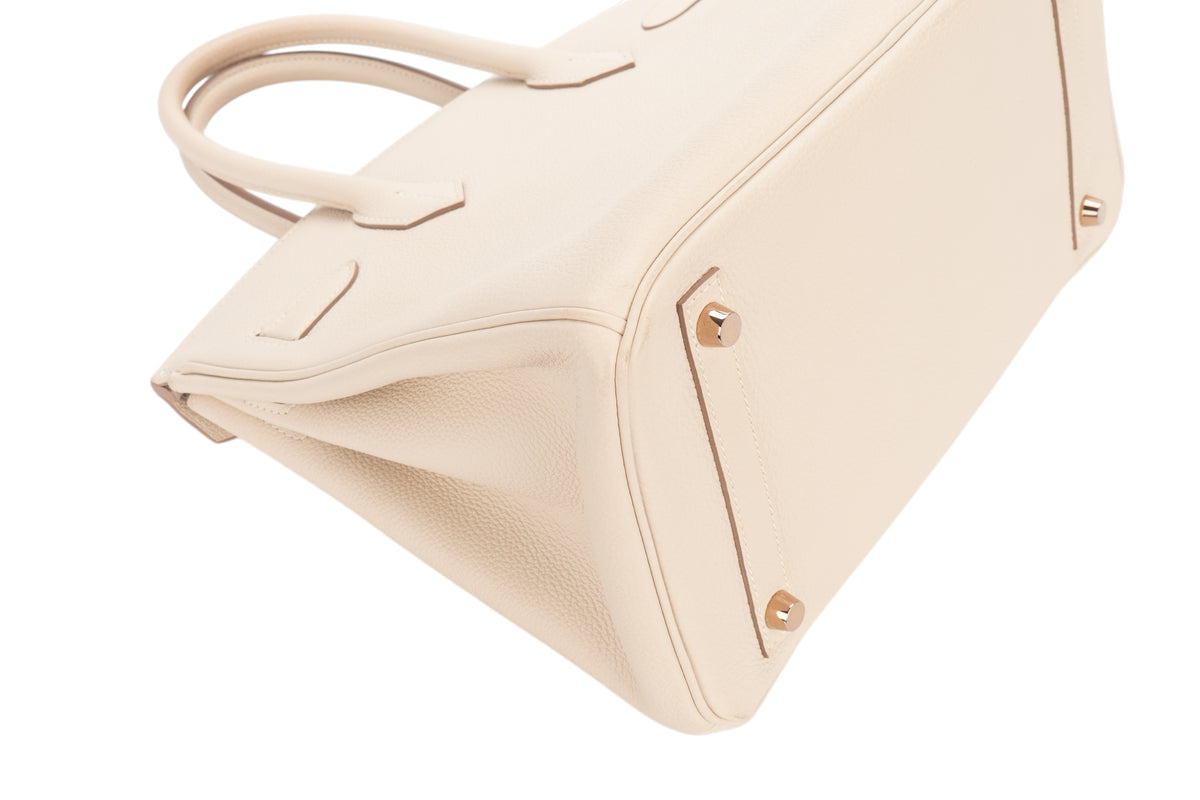 Hermès Birkin 30 Craie Togo Rose Gold Hardware - view 12