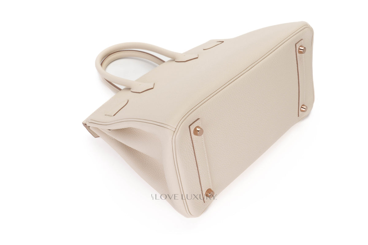 Hermès Birkin 30 Craie Togo Rose Gold Hardware - view 11
