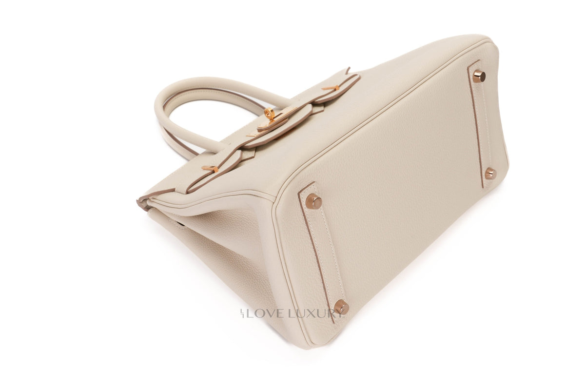 Hermès Birkin 30 Craie Togo Rose Gold Hardware - view 9
