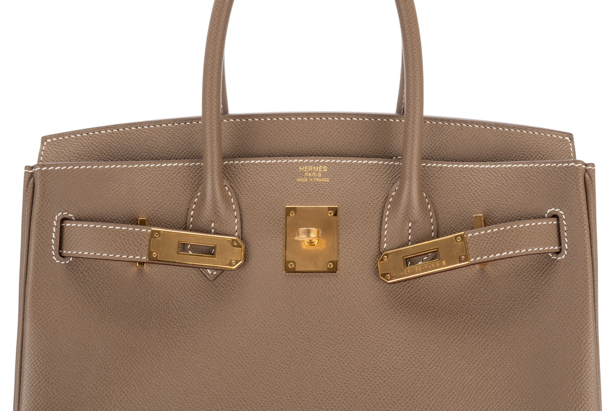Hermès Birkin 30 Etoupe Epsom Retourne Gold Hardware - view 9
