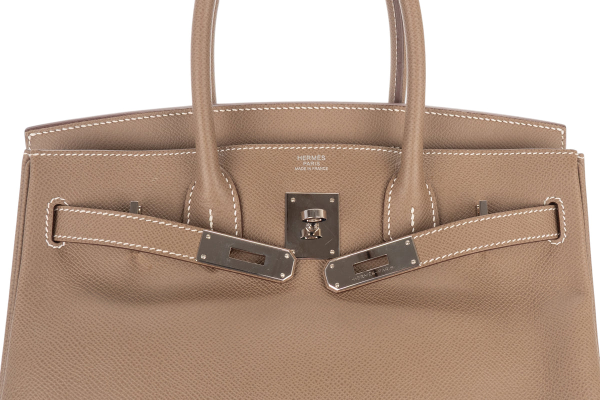 Hermès Birkin 30 Etoupe Epsom Retourne Palladium Hardware - view 9