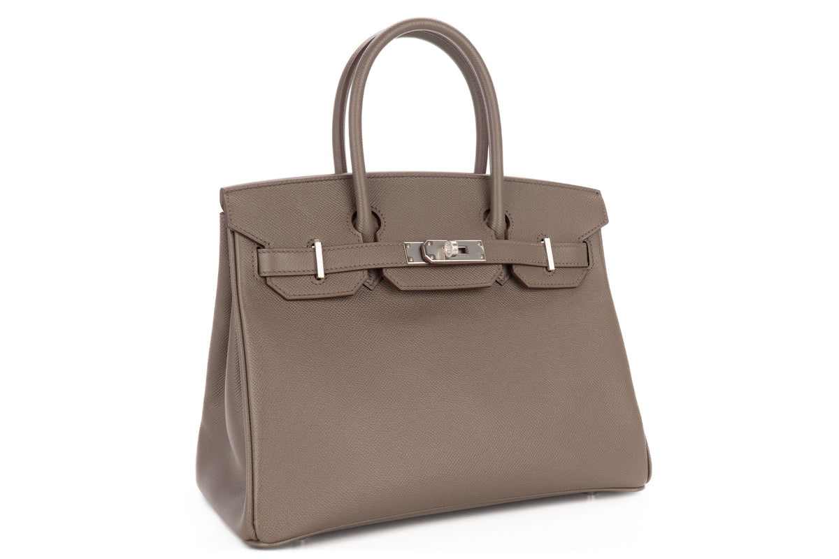 Hermès Birkin 30 Gris Etain Epsom Retourne Palladium Hardware - view 2