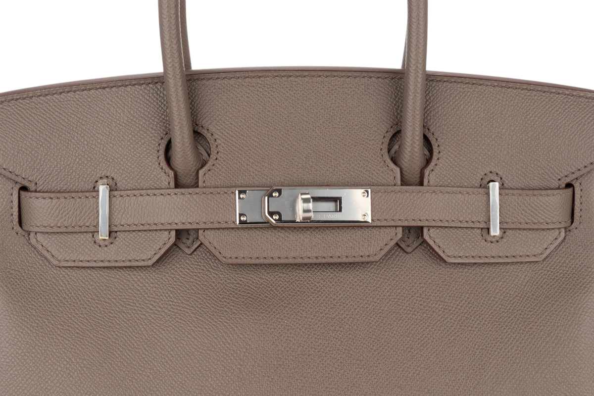 Hermès Birkin 30 Gris Etain Epsom Retourne Palladium Hardware - view 7