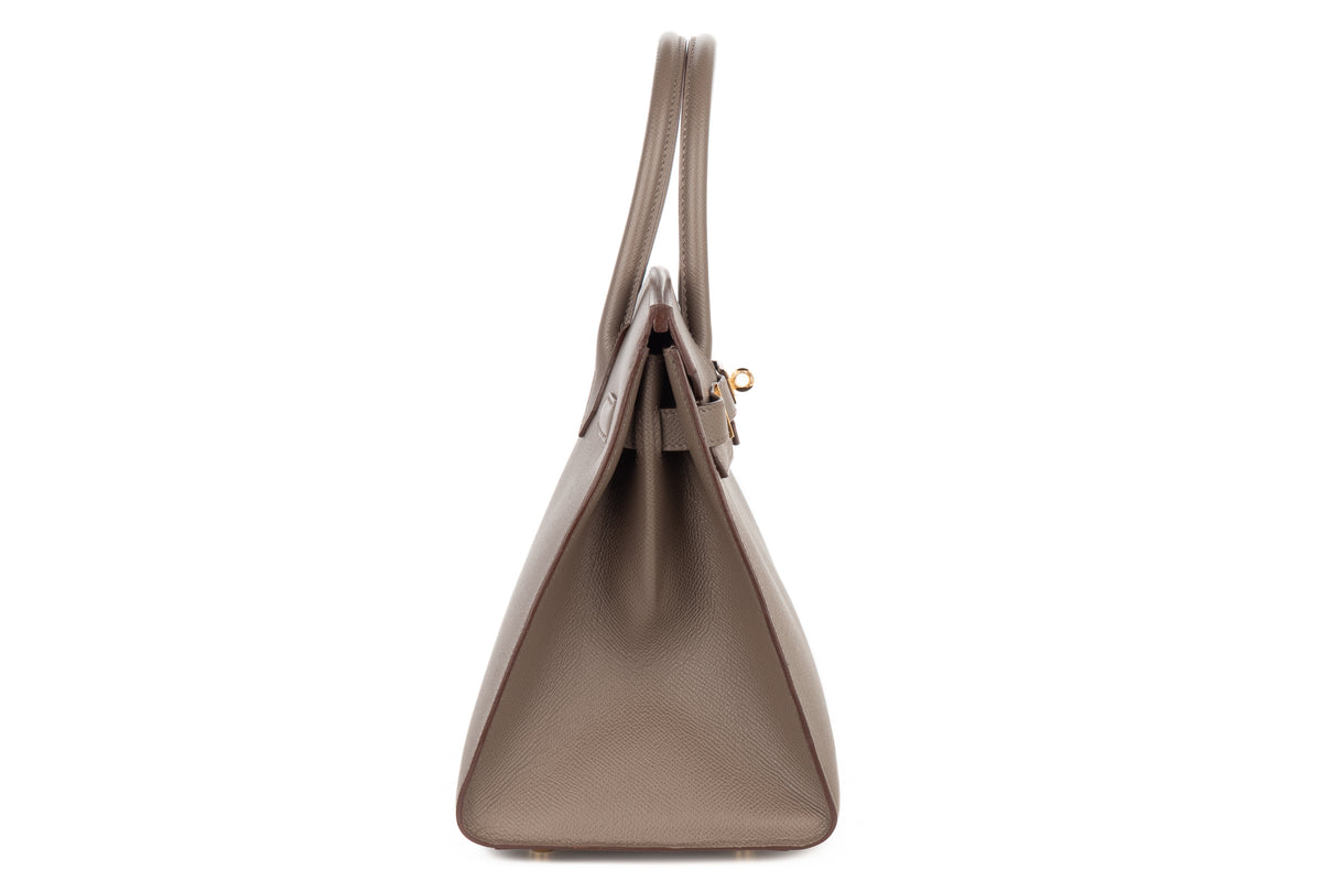 Hermès Birkin 30 Gris Etain Epsom Sellier Gold Hardware - view 5