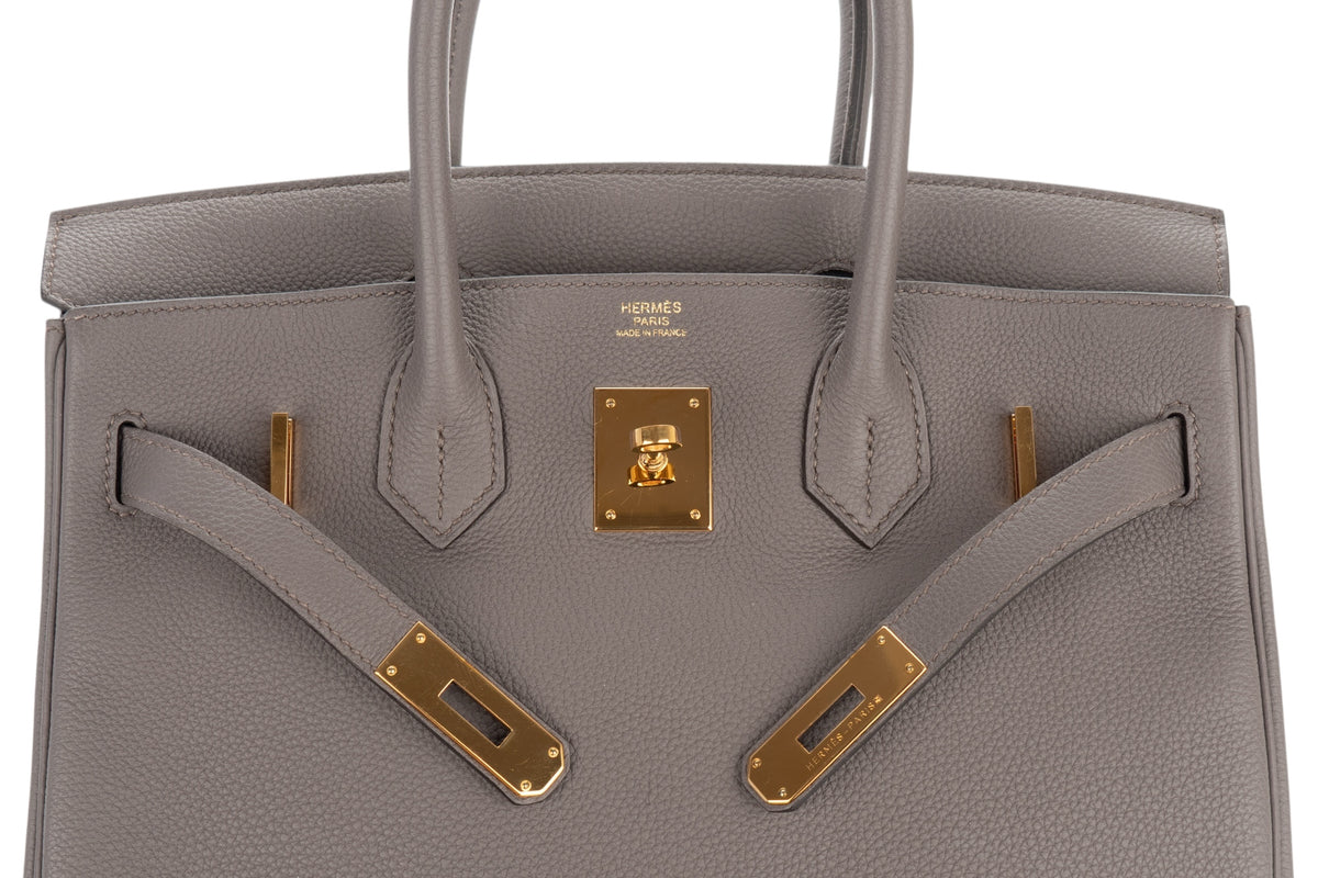 Hermès Birkin 30 Gris Etain Togo Gold Hardware - view 9
