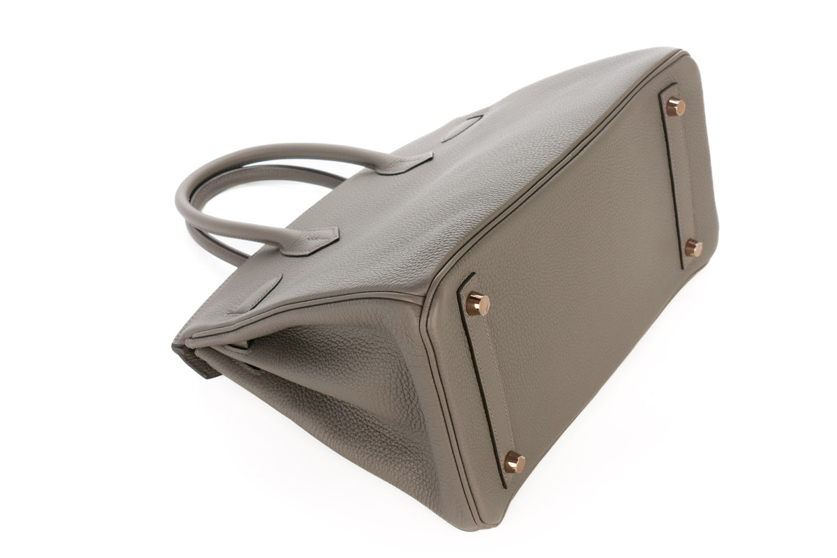 Hermès Birkin 30 Gris Etain Togo Rose Gold Hardware - view 11
