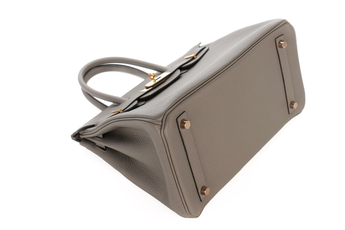Hermès Birkin 30 Gris Etain Togo Rose Gold Hardware - view 9