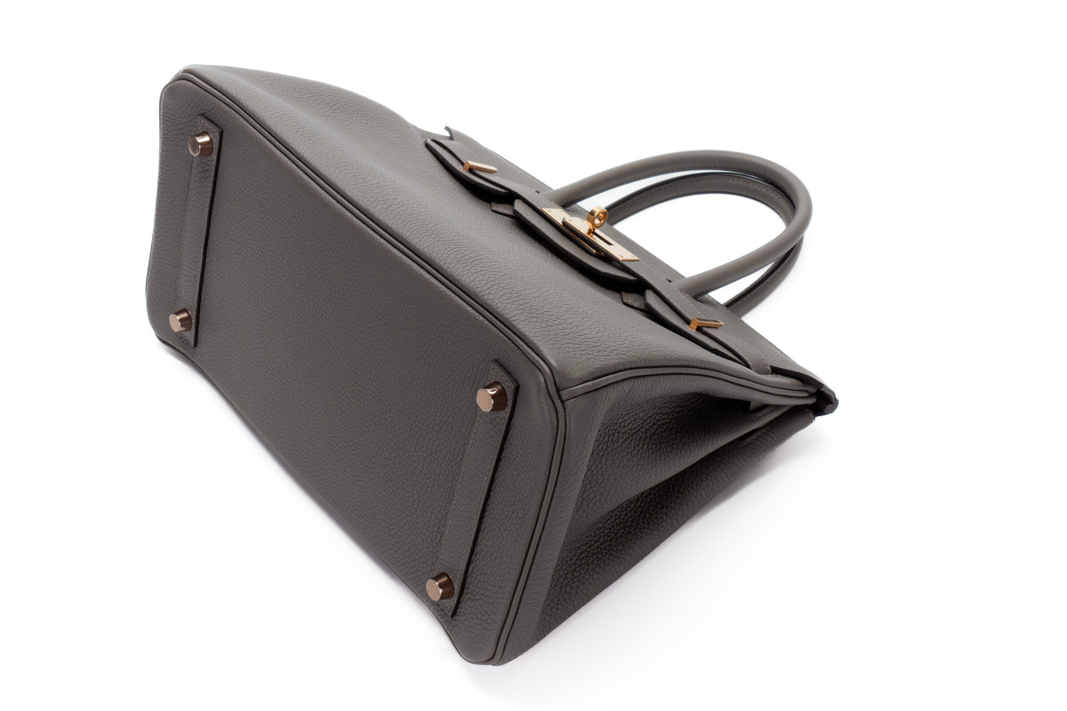 Hermès Birkin 30 Gris Etain Togo Rose Gold Hardware - view 12