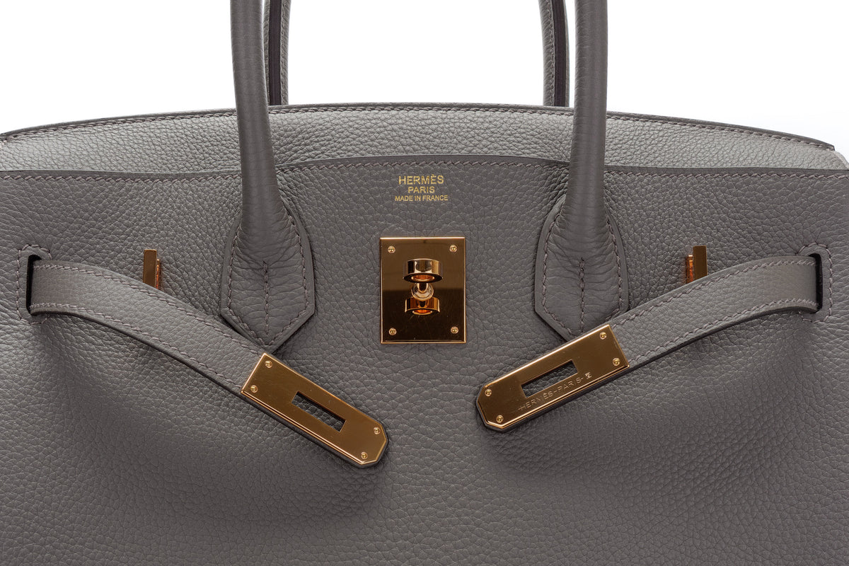 Hermès Birkin 30 Gris Etain Togo Rose Gold Hardware - view 9