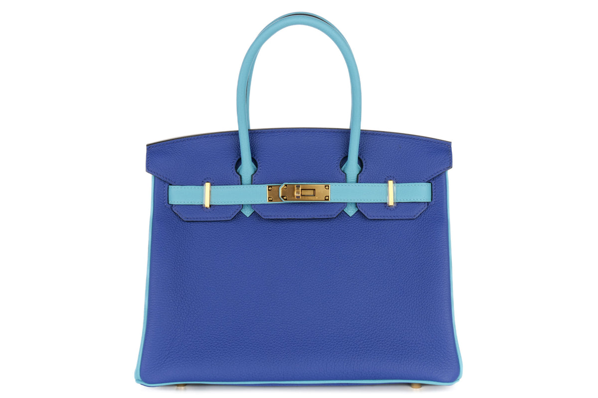 Hermès Birkin 30 HSS Bleu Electric / Bleu du Nord Togo Gold Hardware - view 1