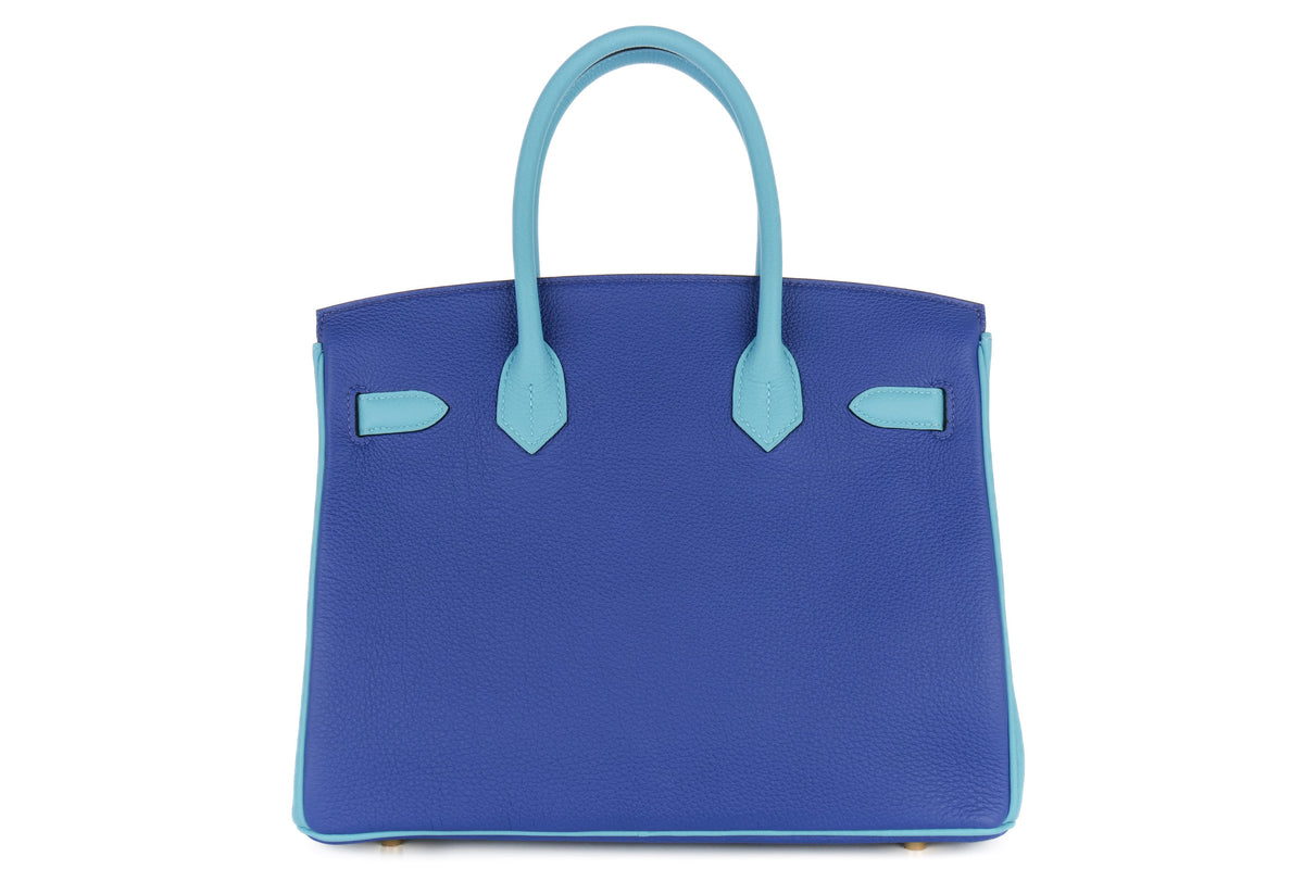 Hermès Birkin 30 HSS Bleu Electric / Bleu du Nord Togo Gold Hardware - view 3