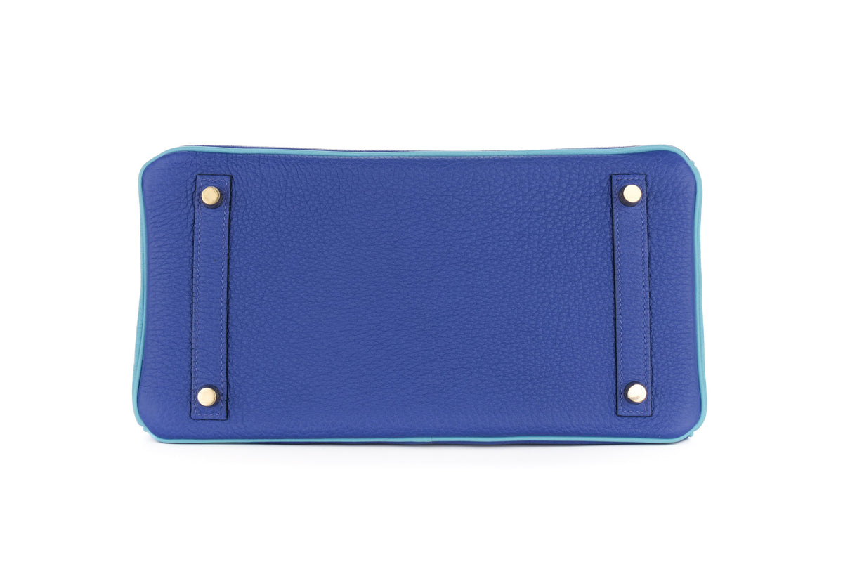 Hermès Birkin 30 HSS Bleu Electric / Bleu du Nord Togo Gold Hardware - view 6