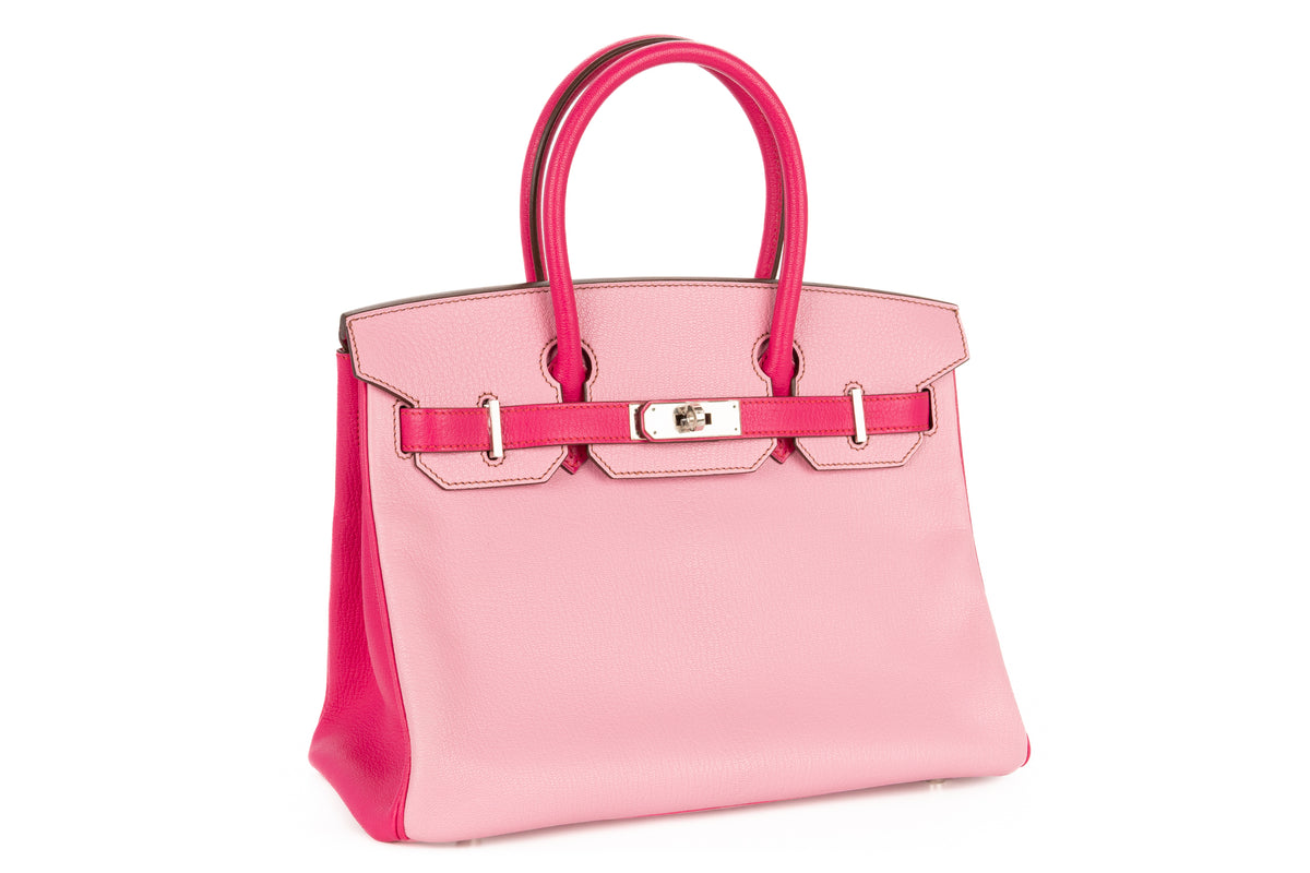 Hermès Birkin 30 HSS Bubblegum / Rose Tyrien Chevre Palladium Hardware - view 2