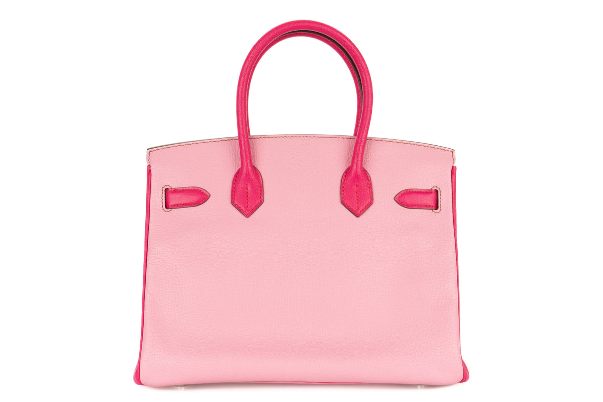 Hermès Birkin 30 HSS Bubblegum / Rose Tyrien Chevre Palladium Hardware - view 3