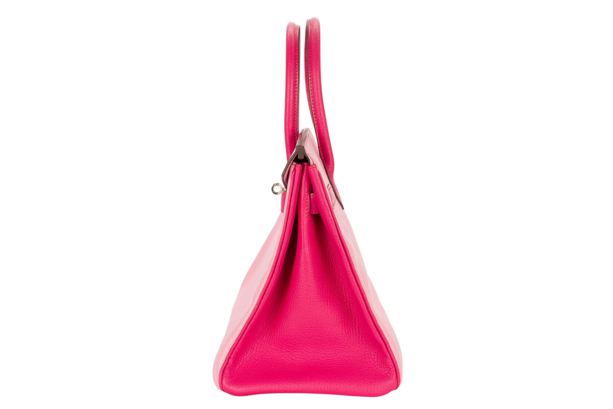 Hermès Birkin 30 HSS Bubblegum / Rose Tyrien Chevre Palladium Hardware - view 4