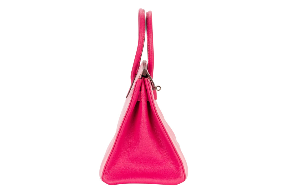 Hermès Birkin 30 HSS Bubblegum / Rose Tyrien Chevre Palladium Hardware - view 5