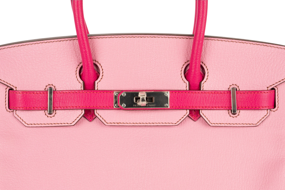 Hermès Birkin 30 HSS Bubblegum / Rose Tyrien Chevre Palladium Hardware - view 7