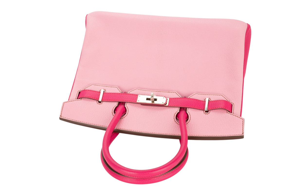 Hermès Birkin 30 HSS Bubblegum / Rose Tyrien Chevre Palladium Hardware - view 8