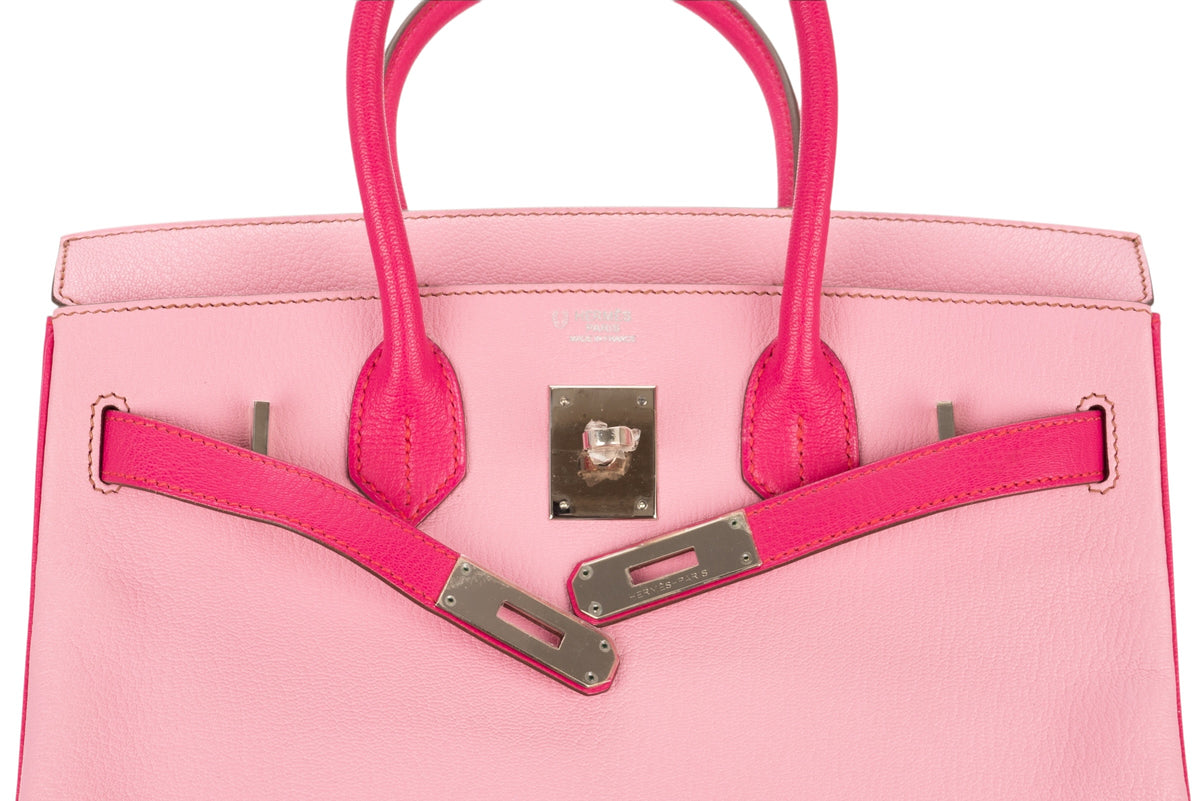 Hermès Birkin 30 HSS Bubblegum / Rose Tyrien Chevre Palladium Hardware - view 9