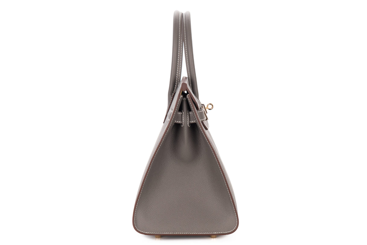 Hermès Birkin 30 HSS Gris Meyer Verso Lime Epsom Sellier Permabrass Hardware - view 5