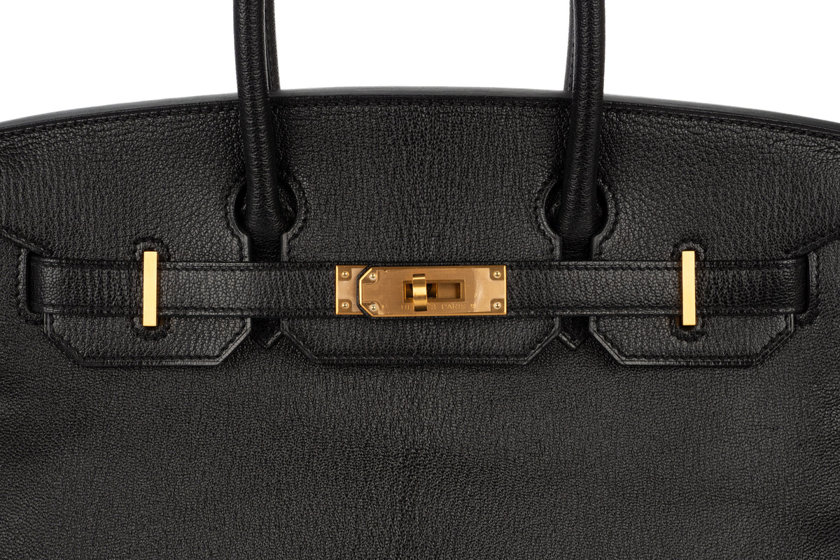 Hermès Birkin 30 HSS Noir - Black Verso Rouge Casaque Chevre Brushed Gold Hardware - view 7