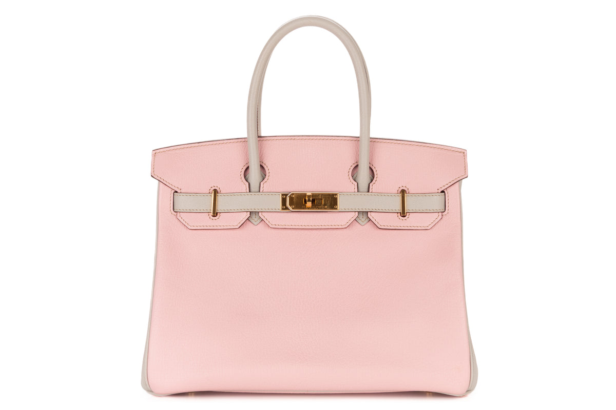 Hermès Birkin 30 HSS Rose Sakura / Gris Perle Chevre Gold Hardware - view 1