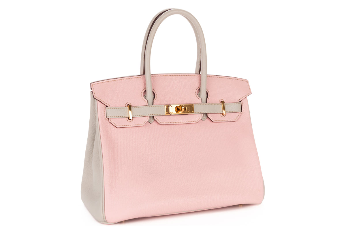 Hermès Birkin 30 HSS Rose Sakura / Gris Perle Chevre Gold Hardware - view 2