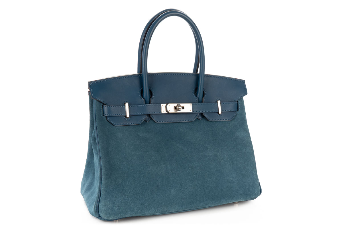 Hermès Birkin 30 Limited Edition Bleu Thalassa Grizzly & Swift Palladium Hardware - view 2