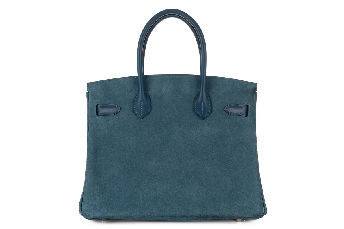 Hermès Birkin 30 Limited Edition Bleu Thalassa Grizzly & Swift Palladium Hardware - view 3